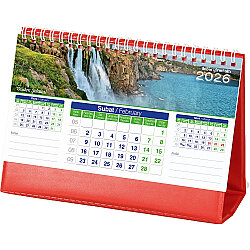 Amt-01-bk Manzara Masa Takvimi Biala - Kırmızı 20 x 14 x 7 Cm - 