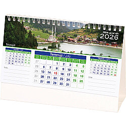 Amt-01-tb Manzara Masa Takvimi Taslama - Beyaz 20 x 14 x 7 Cm - 