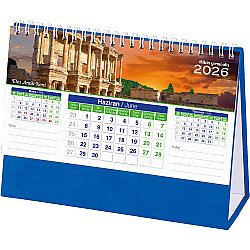 Amt-01-tl Manzara Masa Takvimi Taslama - Lacivert 20 x 14 x 7 Cm - 