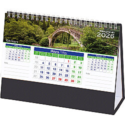 Amt-01-ts Manzara Masa Takvimi Taslama - Siyah 20 x 14 x 7 Cm - 