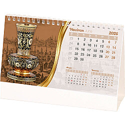 Amt-02-bt Osmanlı Masa Takvimi Beyaz - Taslama 20 x 14 x 7 Cm - 
