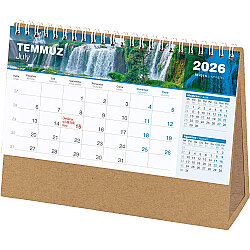Amt-04-krft Şelale Masa Takvimi Kraft - Taslama 20 x 14 x 7 Cm - 