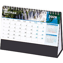 Amt-04-ts Şelale Masa Takvimi Taslama - Siyah 20 x 14 x 7 Cm - 