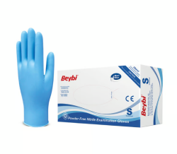 Beybi Nitril Mavi Pudrasız Muayene Eldiveni S Beden - 2