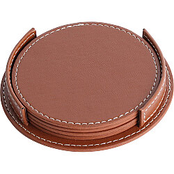 D-3820-t Deri Bardak Altlığı Taba 11 x 11 Cm - 
