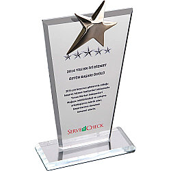 Ekt-128-şf Kristal Plaket Şeffaf 12 x 21 Cm - 