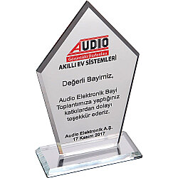 Ekt-161-şf Kristal Plaket Şeffaf 12 x 21 Cm - 