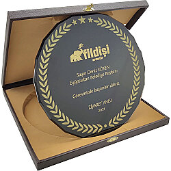 Ekt-500 Kutulu Kristal Plaket 25 x 25 Cm - 