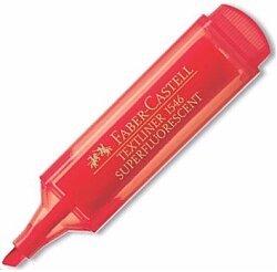 Faber Castell Fosforlu Kalem Şeffaf 1546 Kırmızı - FABER CASTELL