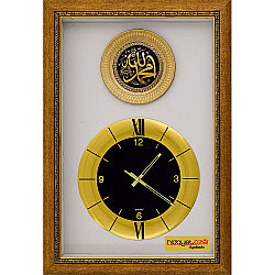 Pn-40-1 Saatli Duvar Tablosu Altın 41,5 x 65 Cm - 