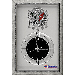 Pn-80-1 Saatli Duvar Tablosu Gümüş 41,5 x 65 Cm - 