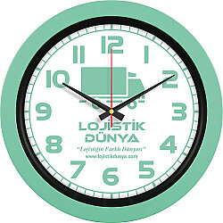 V30-346-mysl Plastik Duvar Saati Mint Yeşili Ø 40 Cm - 