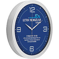 V30-575-g Metalize Duvar Saati Gümüş Ø 30 Cm - 