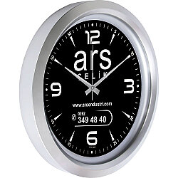 V30-743-g Metalize Duvar Saati Gümüş Ø 40 Cm - 